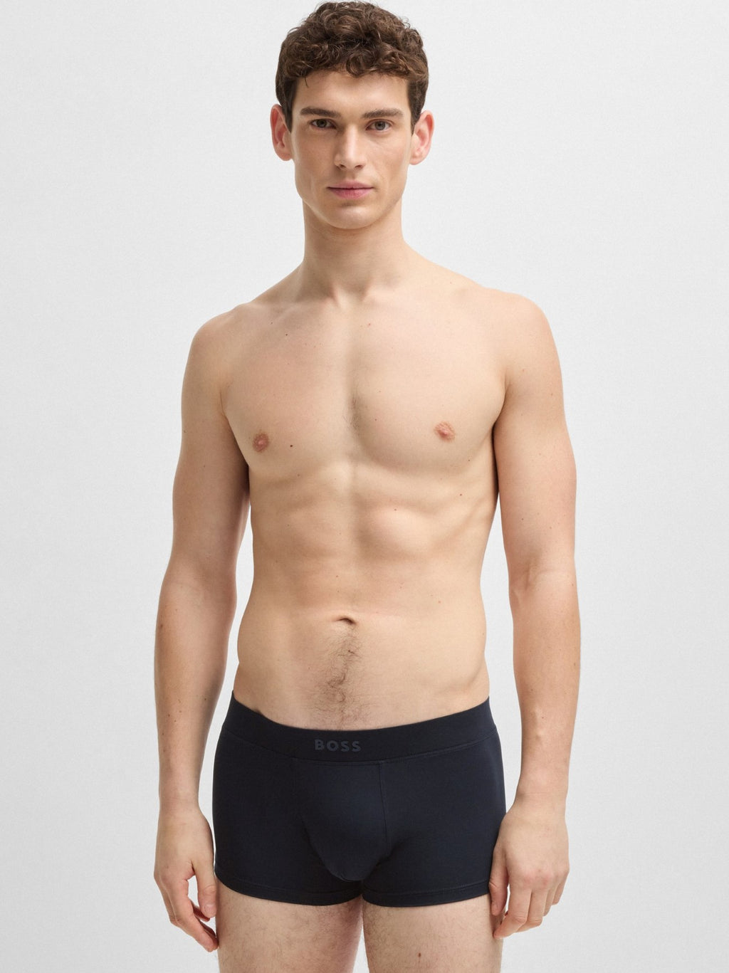 Mens Dark Blue 3D Logo Stretch Boxer
