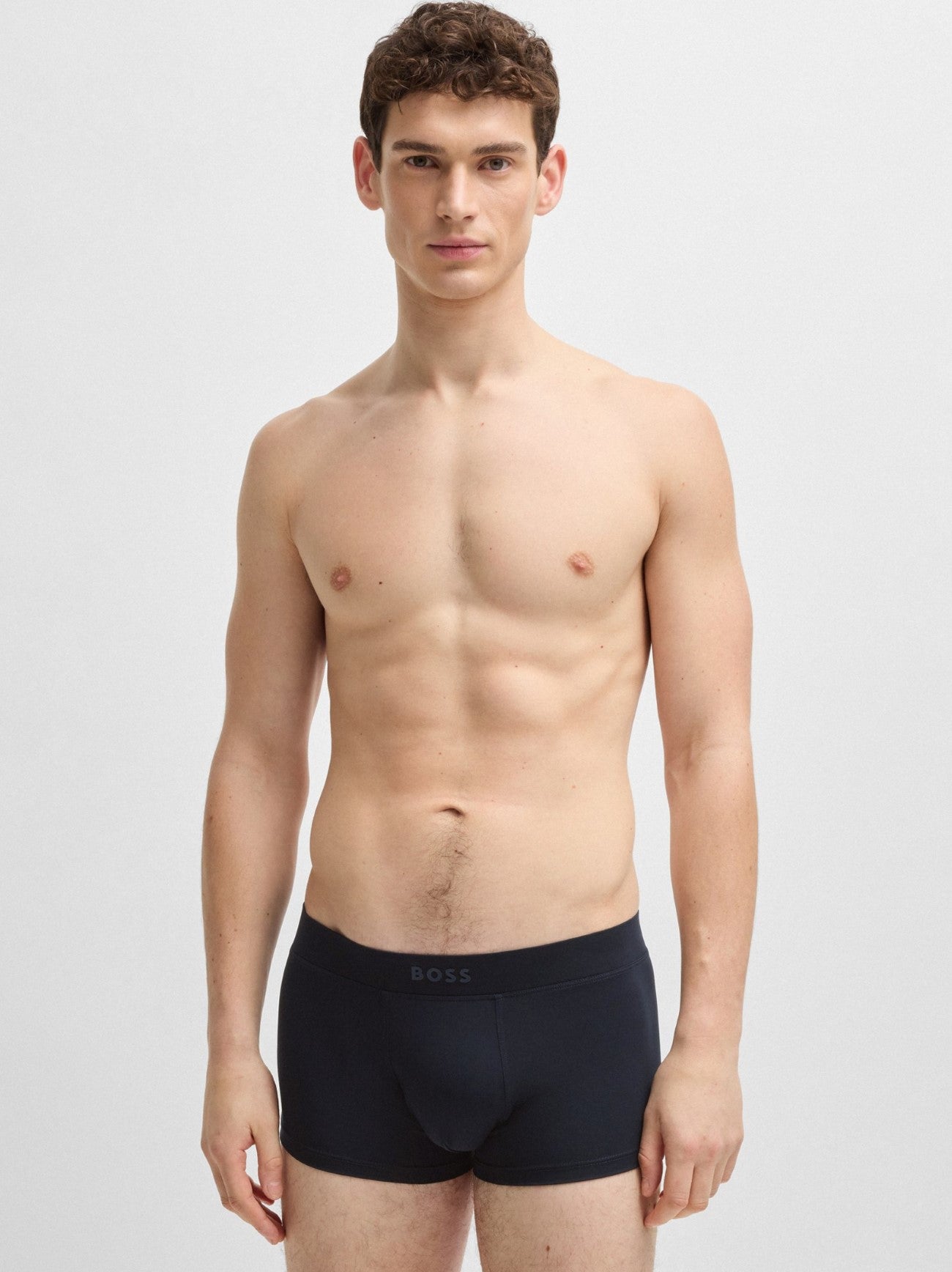 Mens Dark Blue 3D Logo Stretch Boxer
