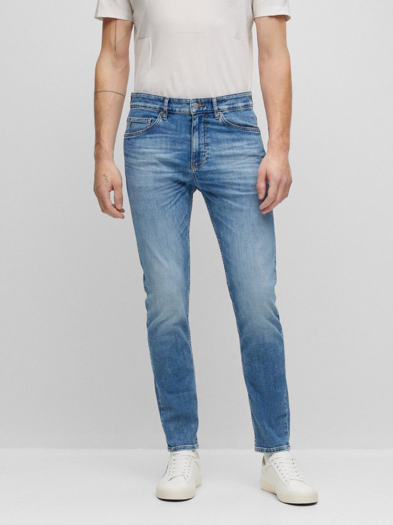 Mens Turquoise Aqua Taber Slim Jean