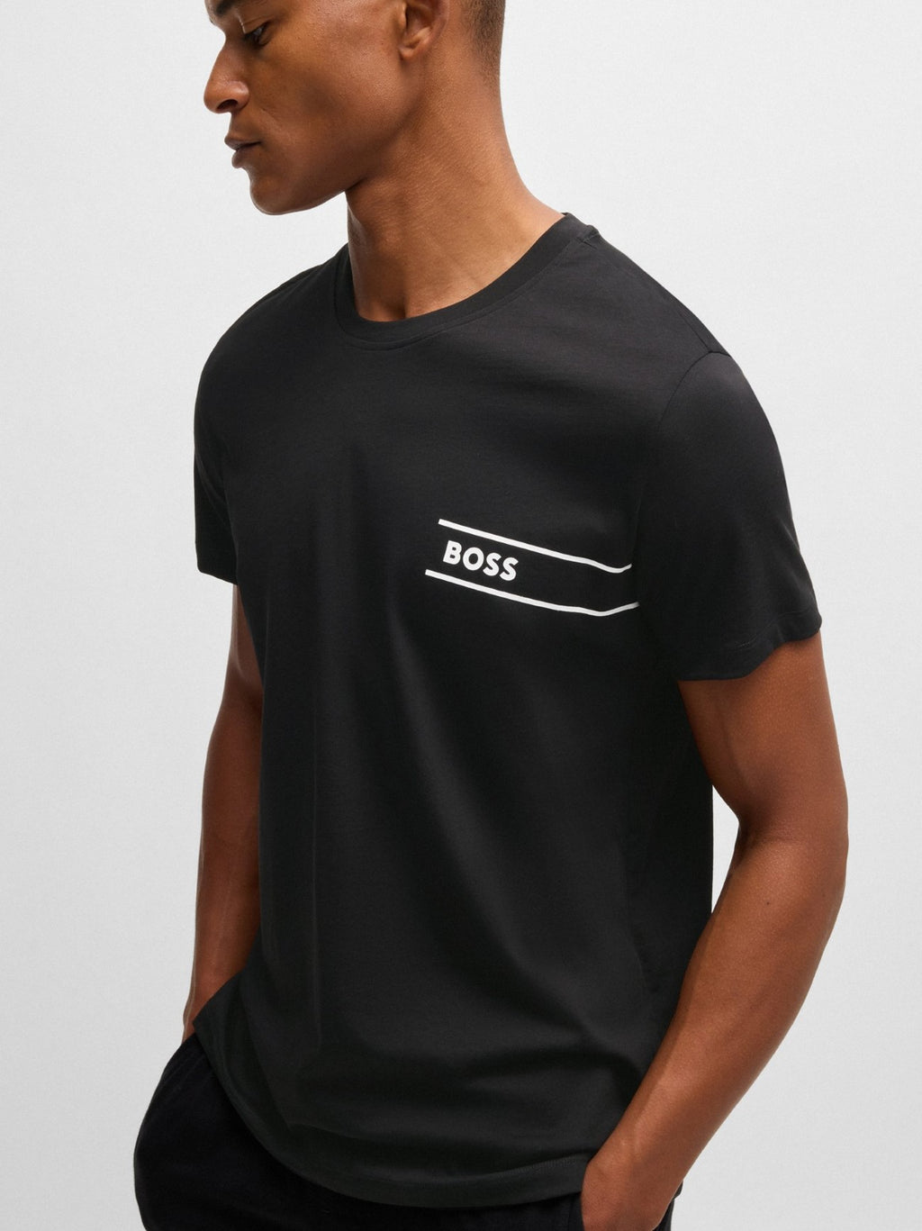 Mens Black Crew Neck T-Shirt