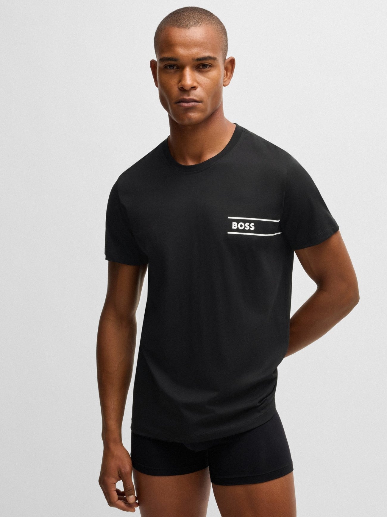Mens Black Crew Neck T-Shirt