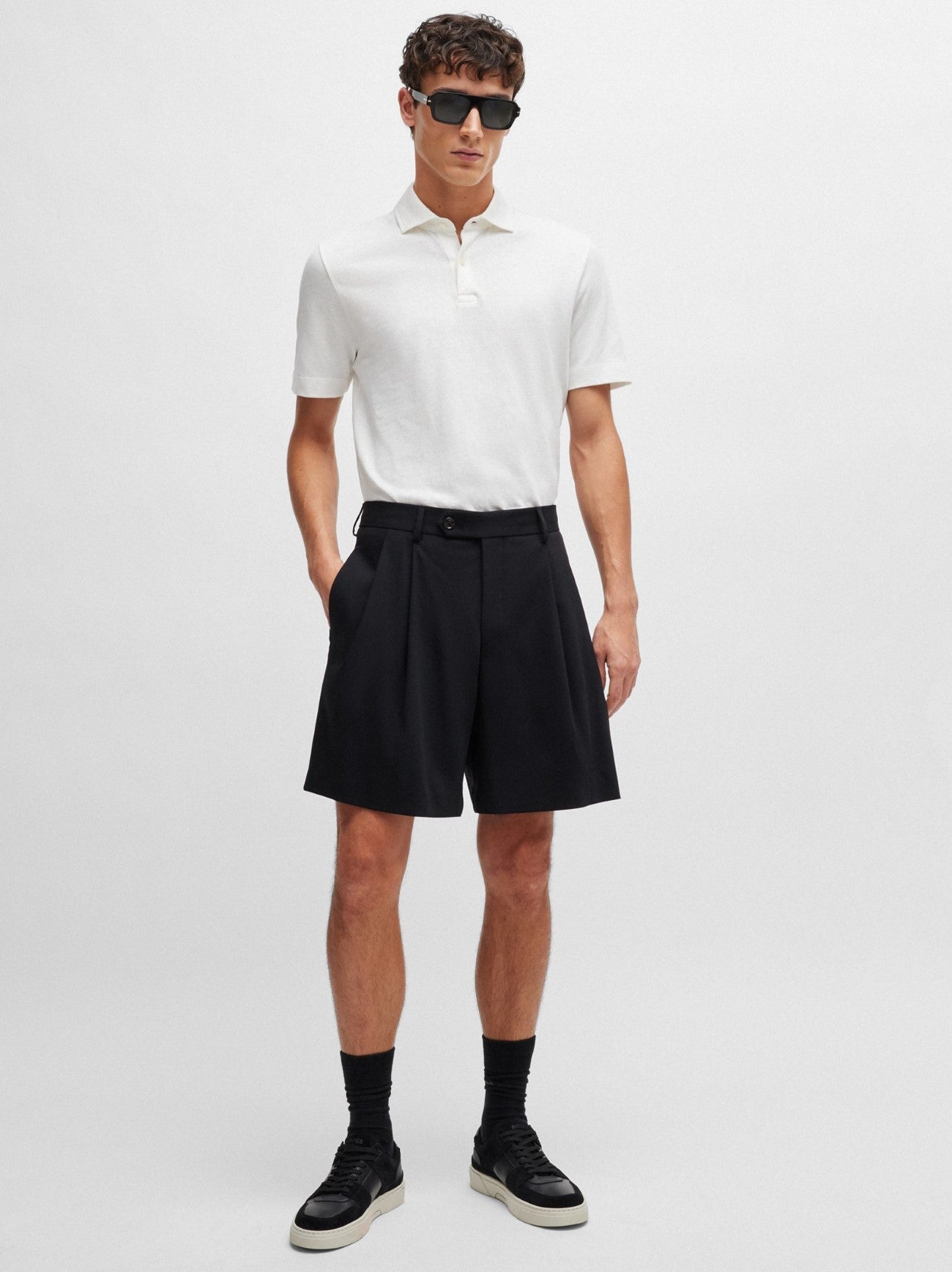 Mens White Press 56 Polo Shirt