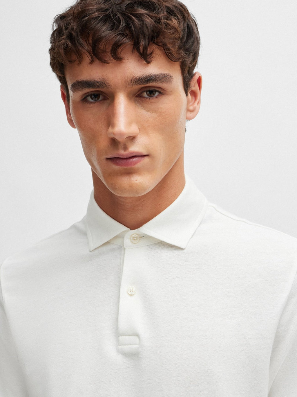 Mens White Press 56 Polo Shirt