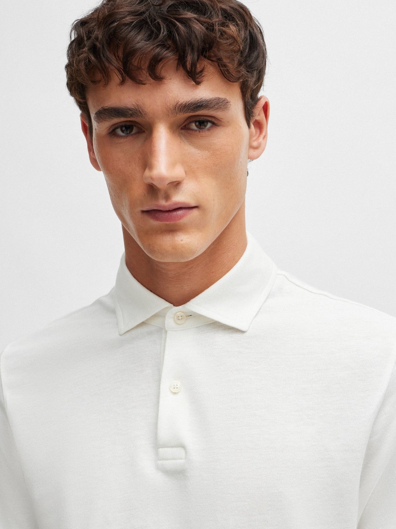 Mens White Press 56 Polo Shirt