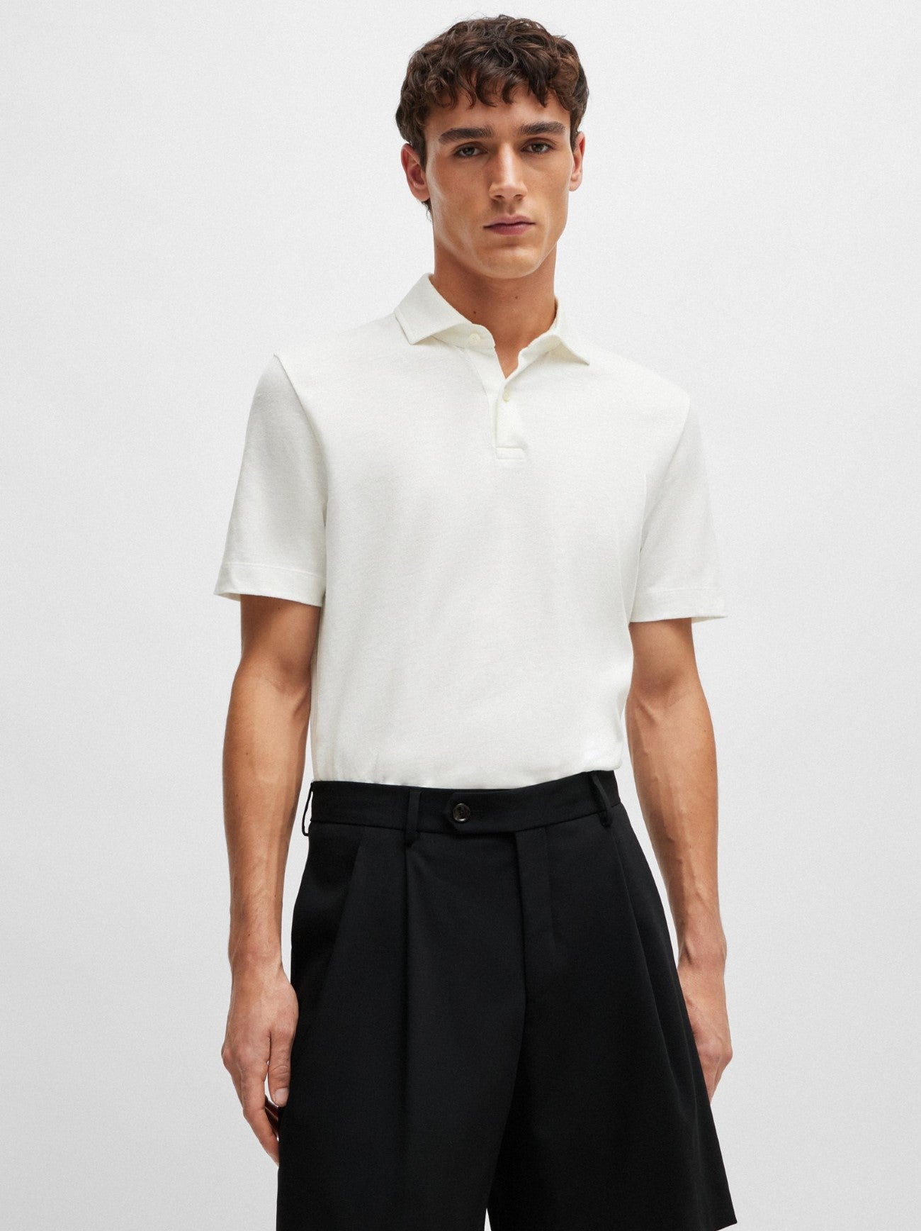 Mens White Press 56 Polo Shirt
