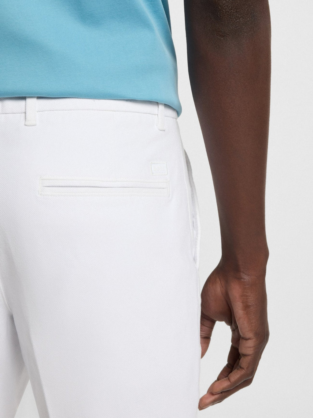 Mens White H-Slice Short