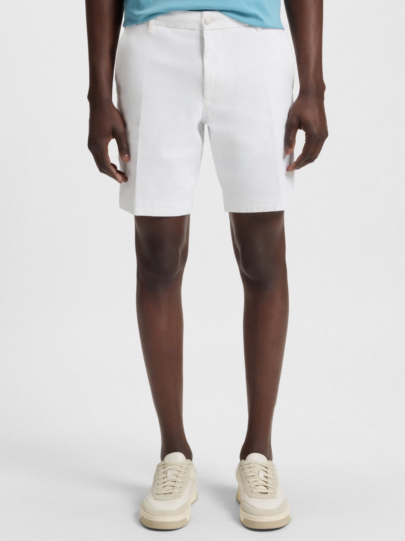 Mens White H-Slice Short
