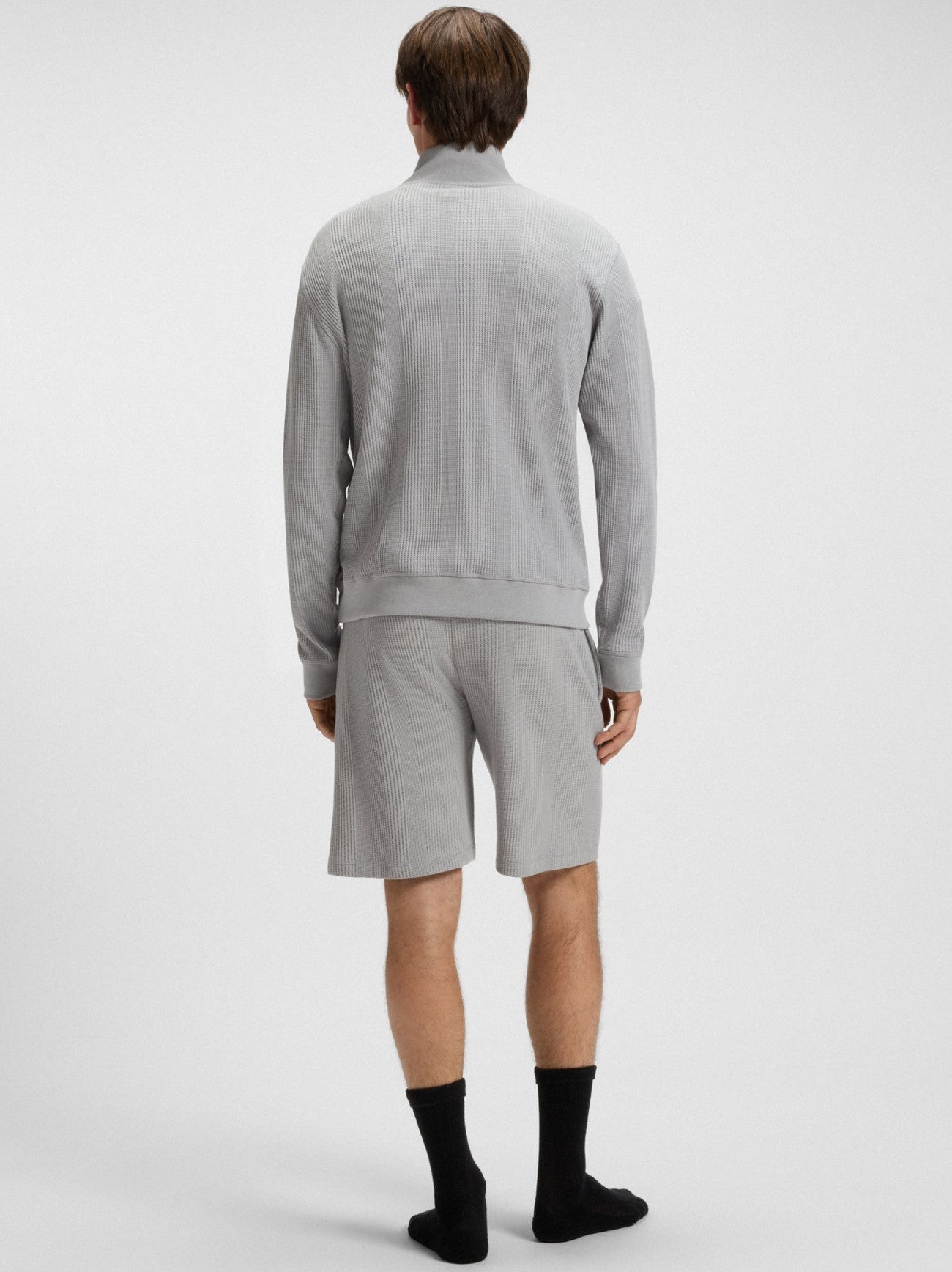 Mens Light Pastel Grey Structure Quarter Zip Sweatshirt