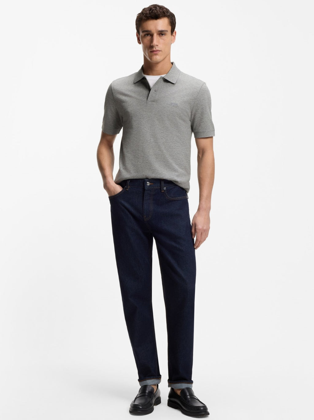 Mens Silver Pallas Polo Shirt