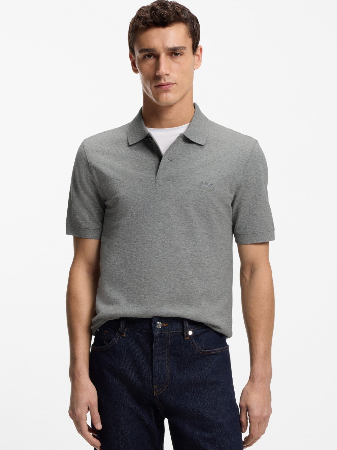 Mens Silver Pallas Polo Shirt
