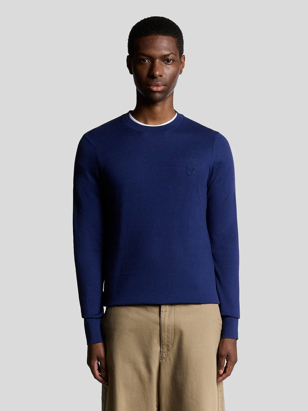 Mens Blueprint Tonal Superfine Crew Neck Jumper