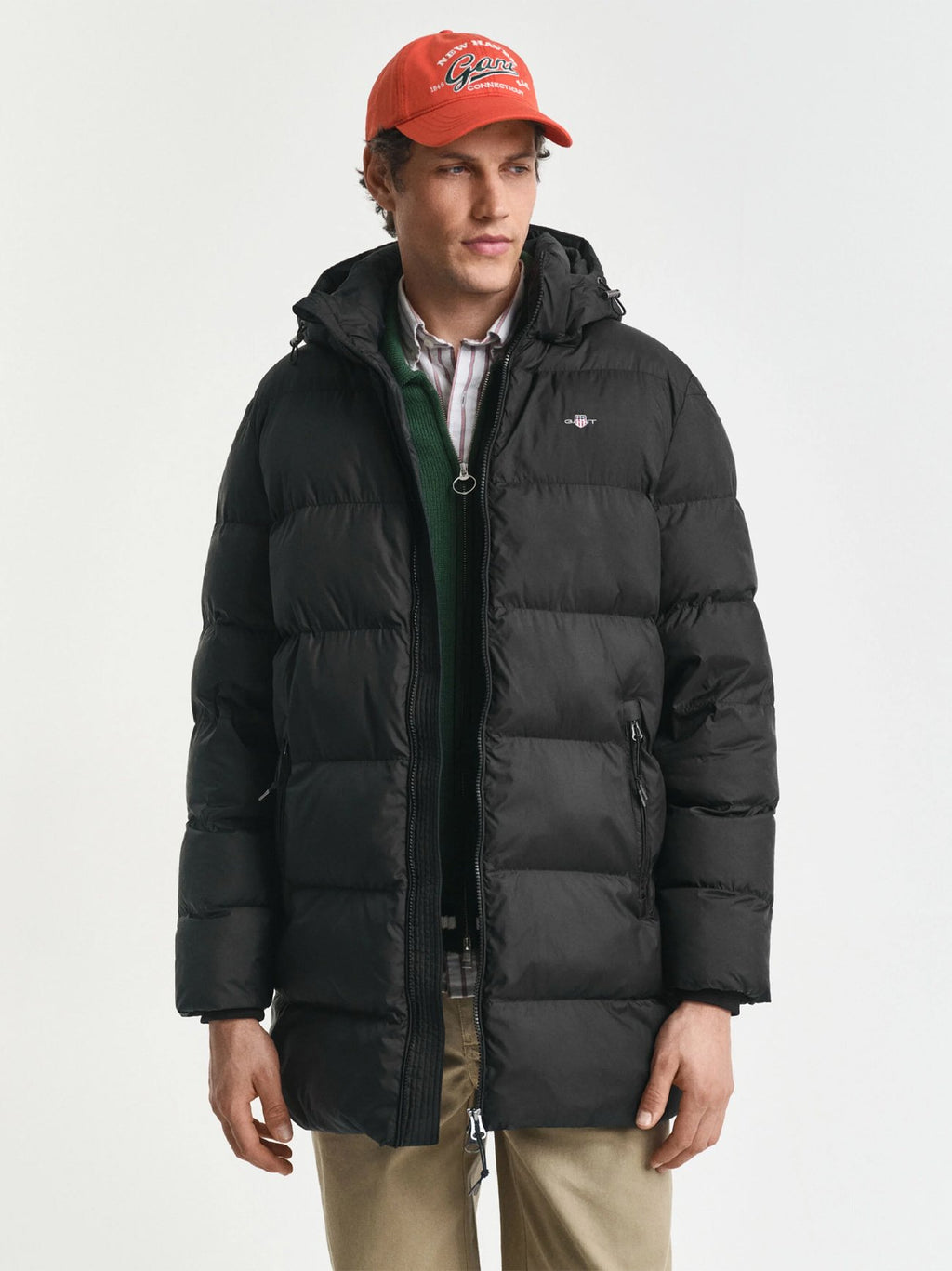 Mens Black Active Cloud Mid Length Jacket