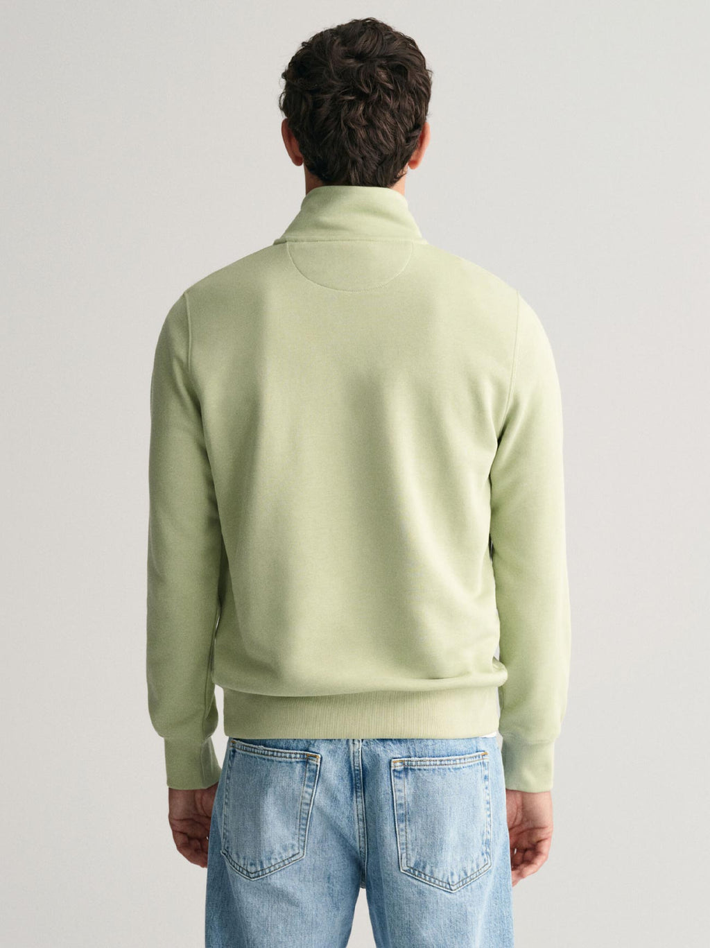 Mens Milky Matcha Shield Half Zip Sweatshirt