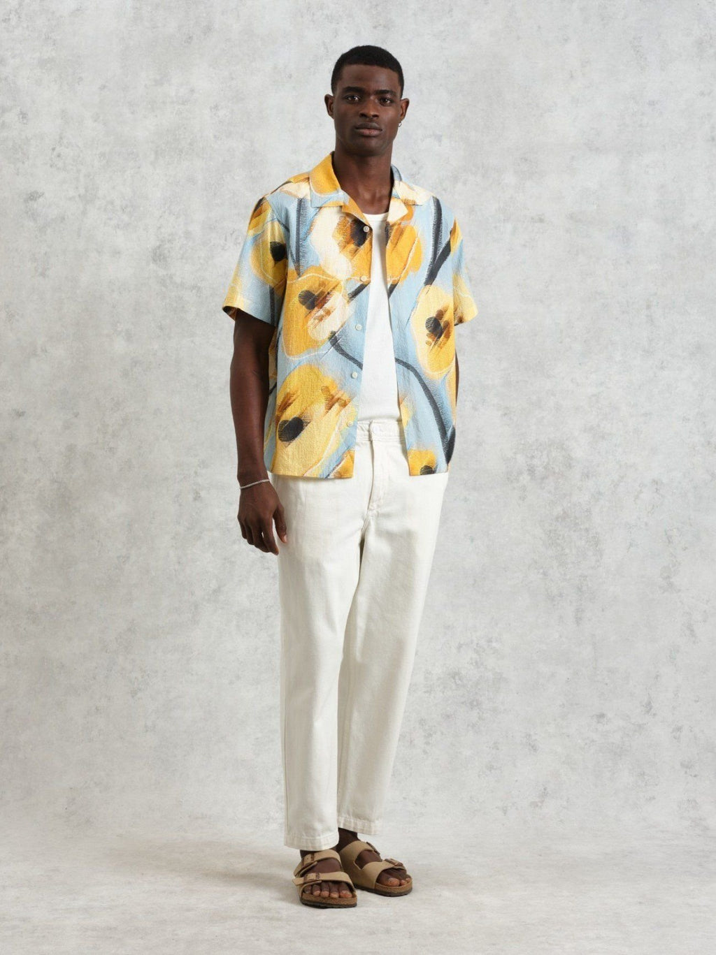 Mens Blue Yellow Abstract Didcot Shirt