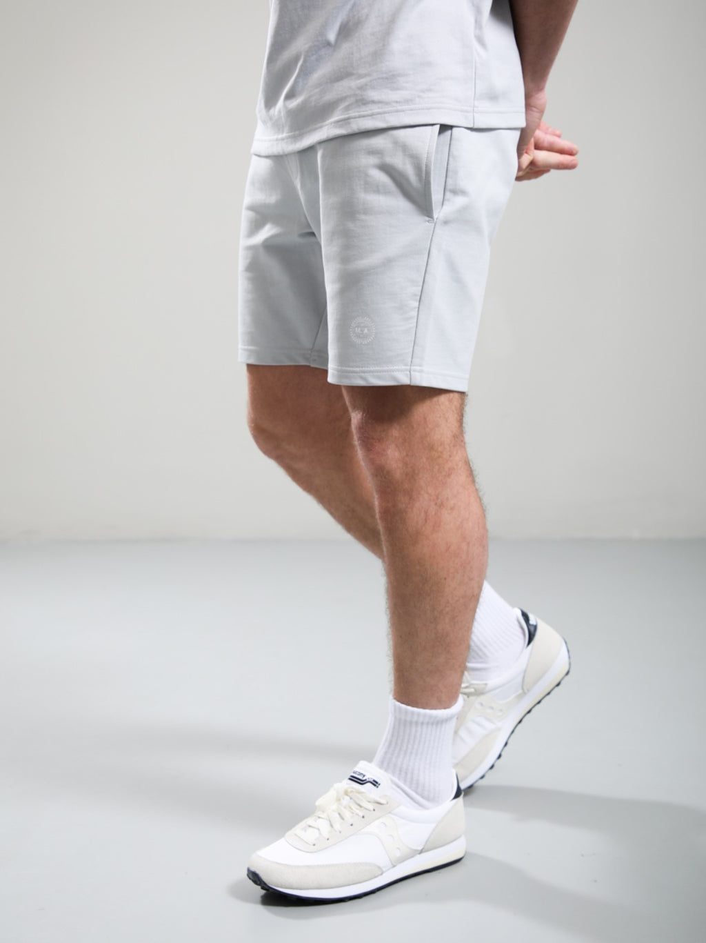 Mens Oceanic Grey Delta Print Logo Short