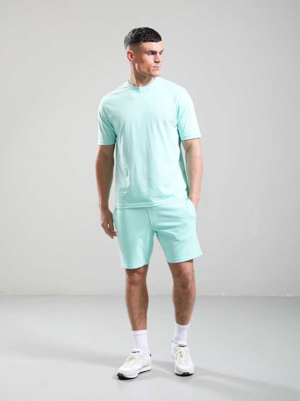 Mens Mint Delta Print Logo Short