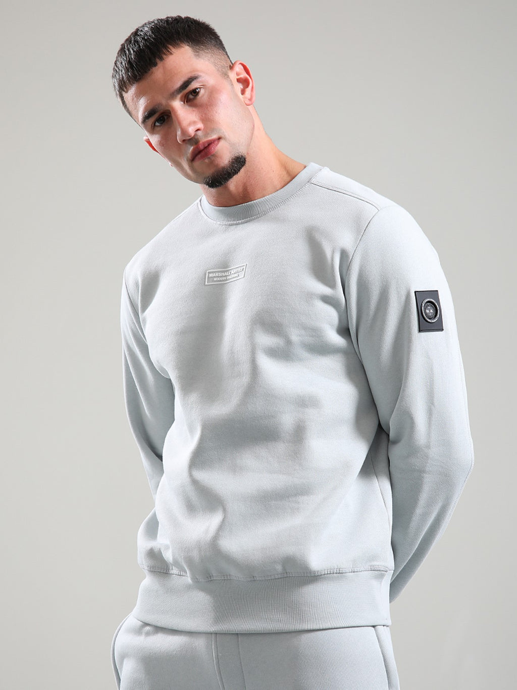 Mens Ghost Grey Siren Crew Neck Sweatshirt