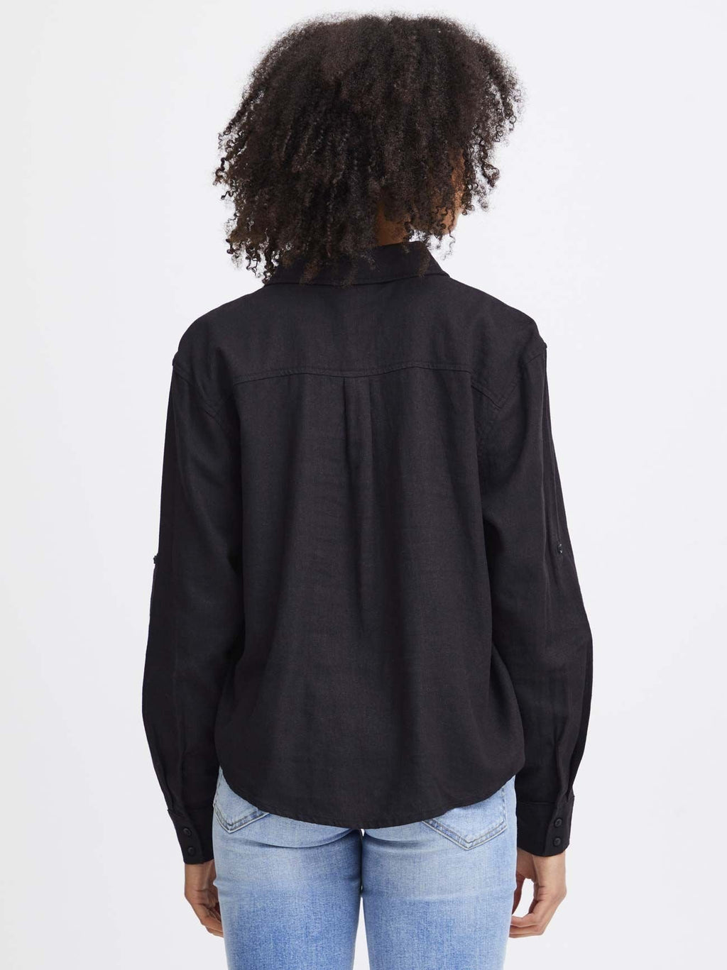 Womens Black Lino Shirt