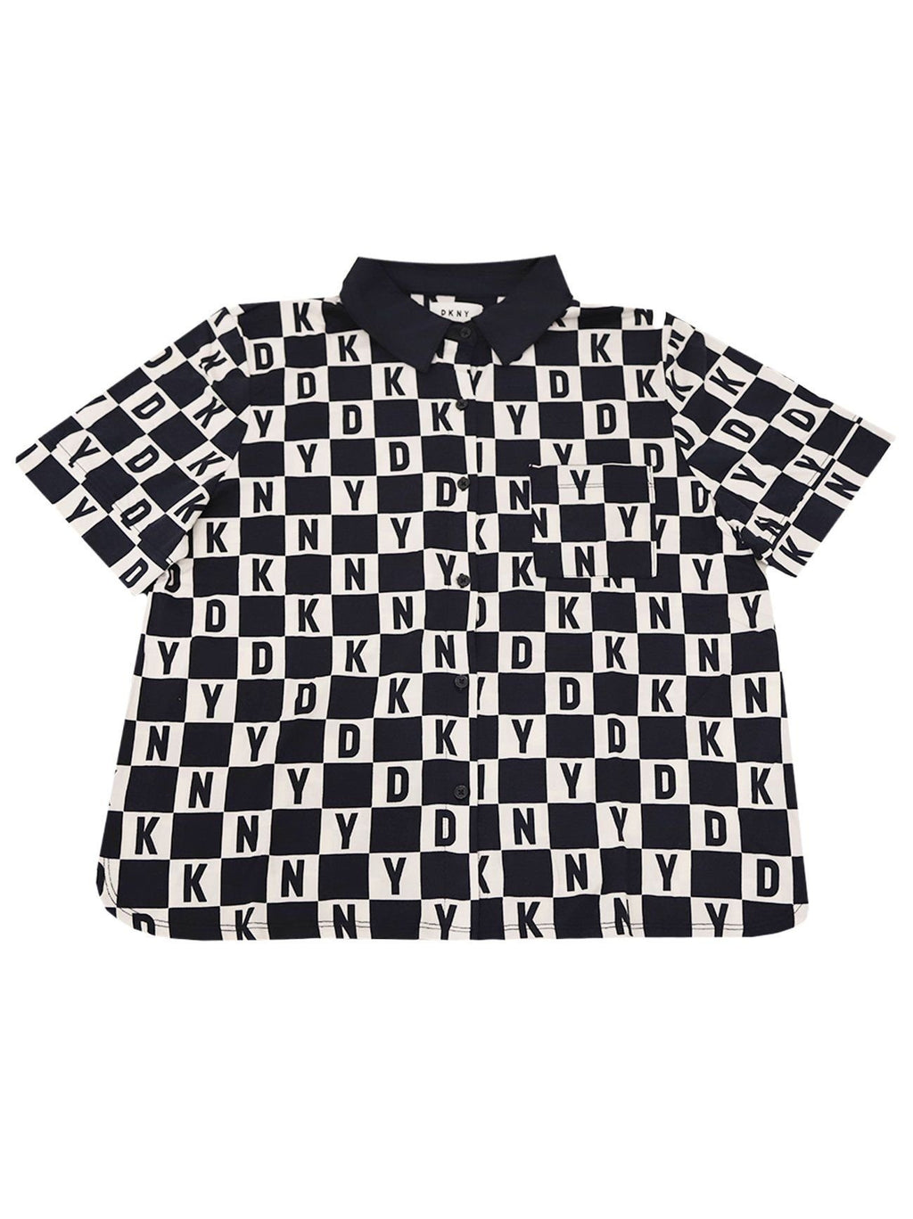 Womens Navy Check Logo Pyjama Set