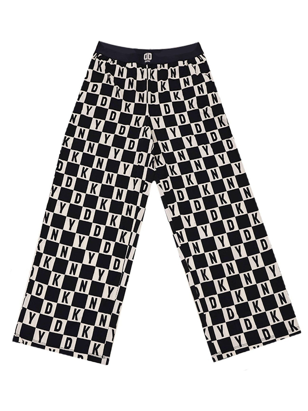 Womens Navy Check Logo Pyjama Set