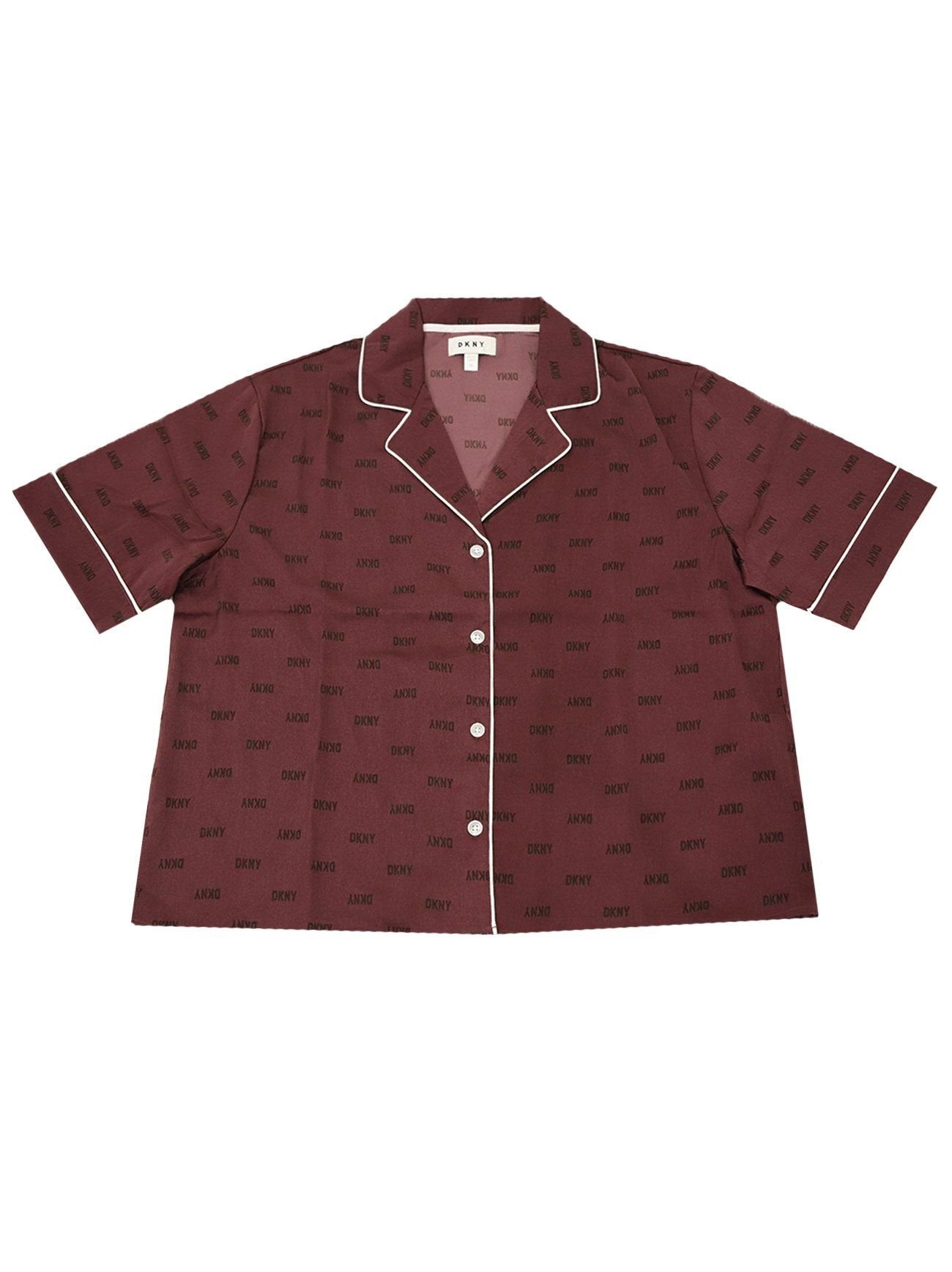 Womens Burgundy Print Short Pyjama Set