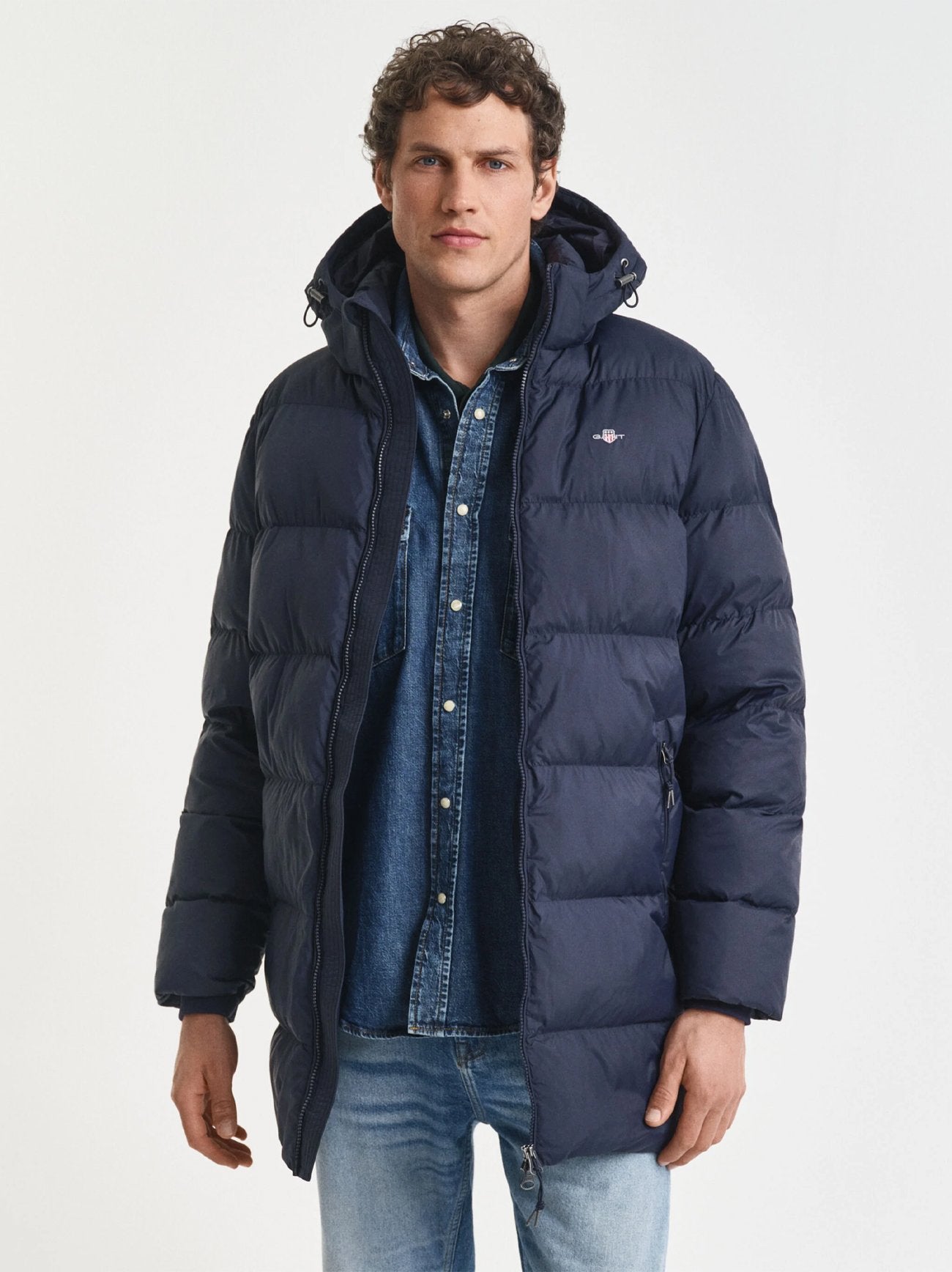 Mens Evening Blue Active Cloud Mid Length Jacket