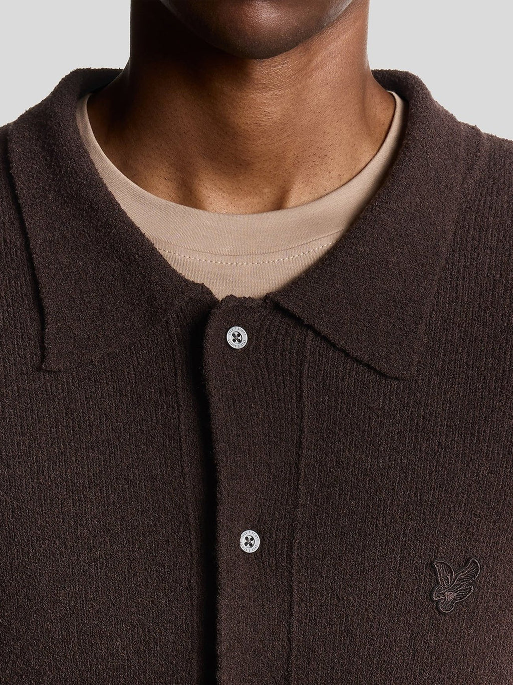 Mens Licorice Textured Travel Knitted Overshirt