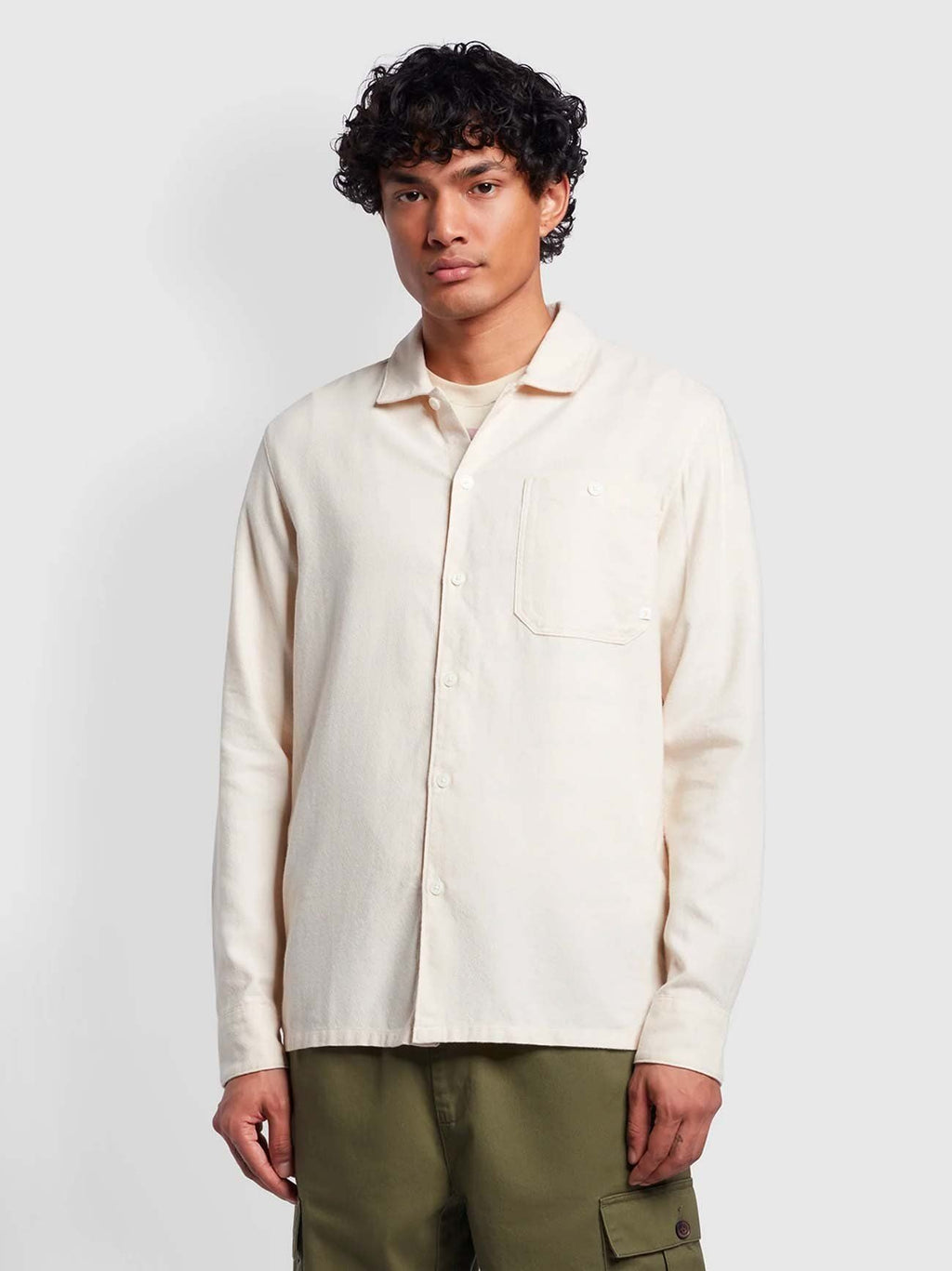 Mens Cream Campbell Overshirt