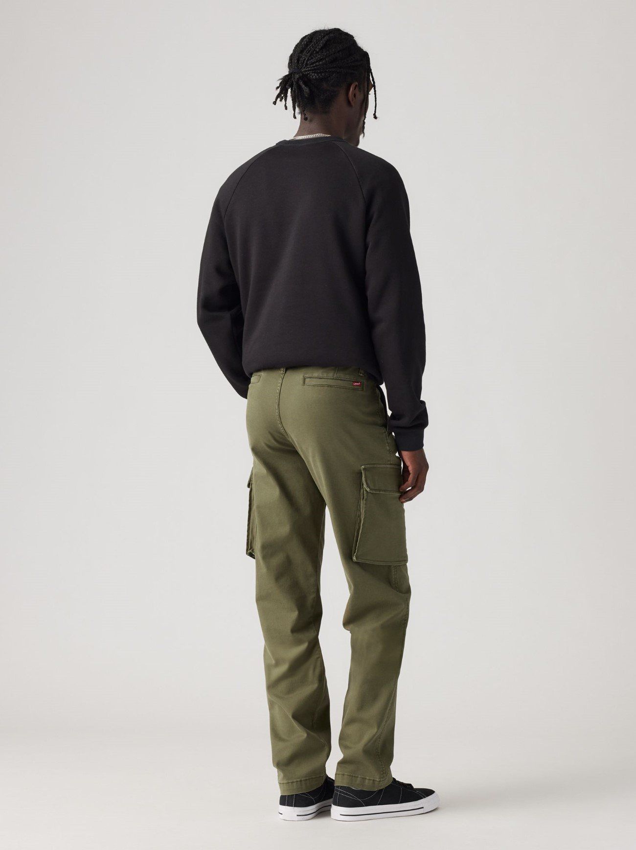 Mens Olive Night Cargo Taper Jean