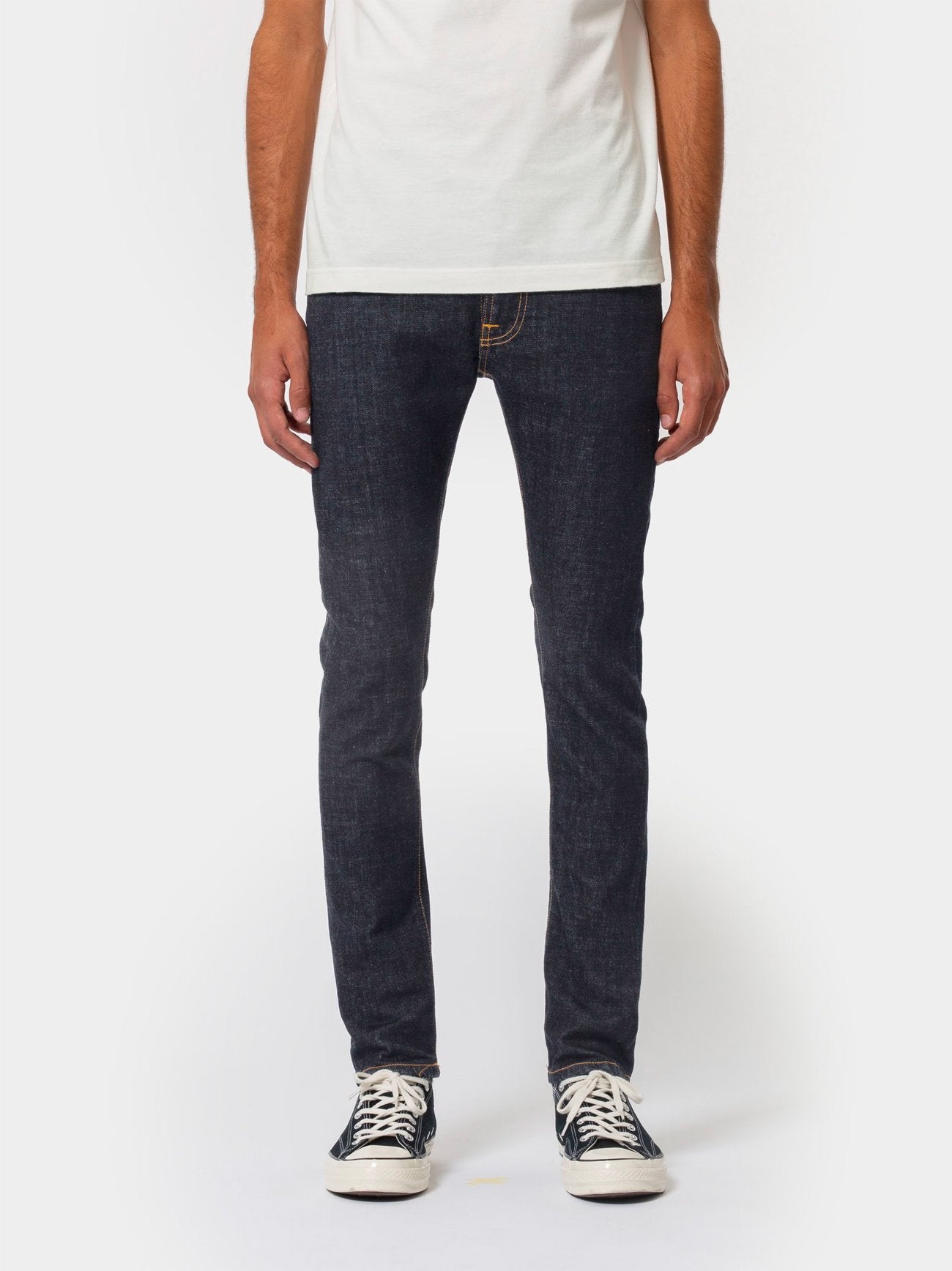 Mens Dark Blue Wash Tight Terry Rinse Twill Jean